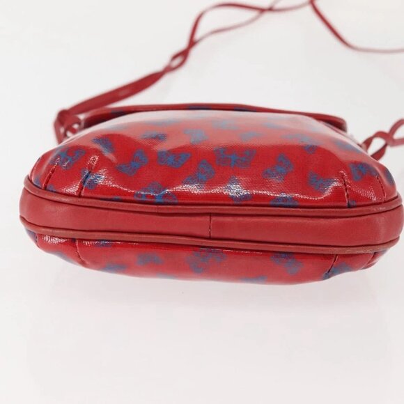 BOTTEGA VENETA Butterfly Shoulder Bag PVC Canvas Red Gold Auth 143758 - Picture 8 of 16